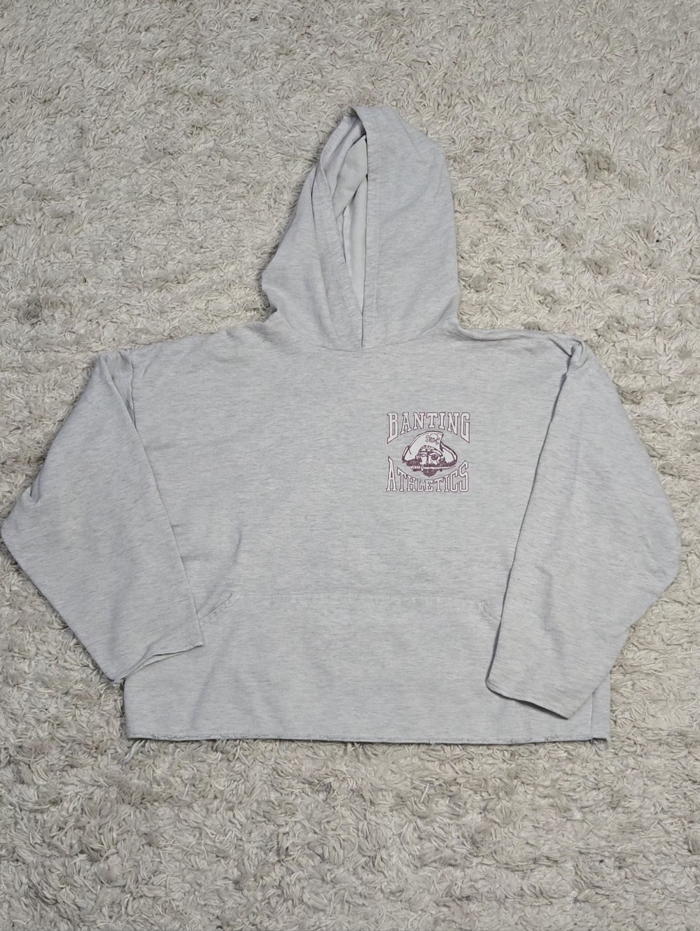 VTG 80s Banting Athletics Pirates Cropped Hoodie XL